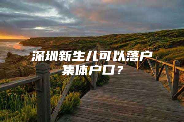 深圳新生儿可以落户集体户口？