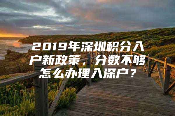 2019年深圳积分入户新政策，分数不够怎么办理入深户？