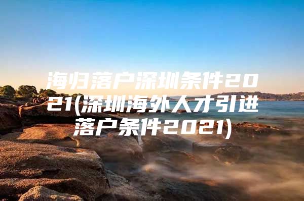 海归落户深圳条件2021(深圳海外人才引进落户条件2021)