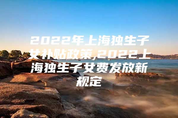 2022年上海独生子女补贴政策,2022上海独生子女费发放新规定