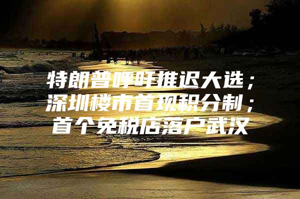 特朗普呼吁推迟大选；深圳楼市首现积分制；首个免税店落户武汉