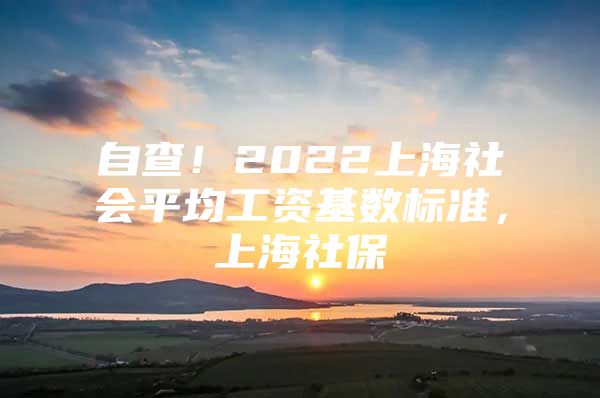 自查！2022上海社会平均工资基数标准，上海社保