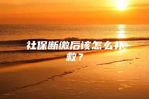 社保断缴后该怎么补救？