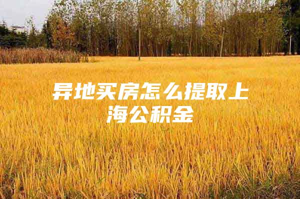 异地买房怎么提取上海公积金