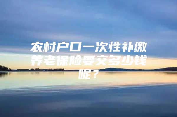 农村户口一次性补缴养老保险要交多少钱呢？