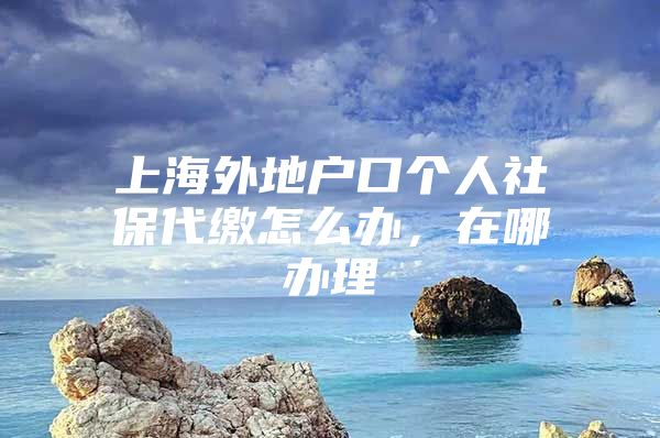 上海外地户口个人社保代缴怎么办，在哪办理