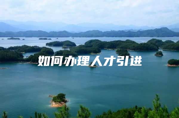 如何办理人才引进