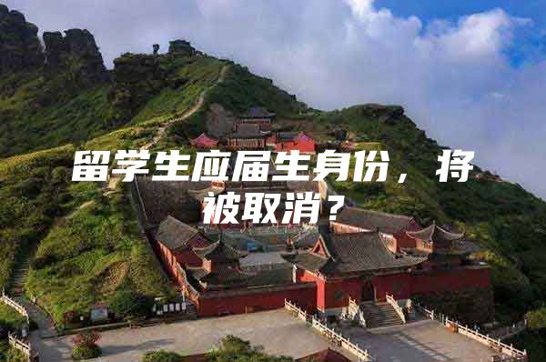 留学生应届生身份，将被取消？