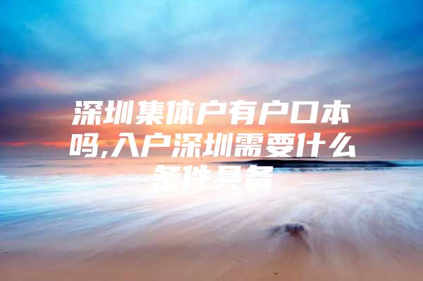 深圳集体户有户口本吗,入户深圳需要什么条件具备