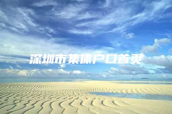 深圳市集体户口首页