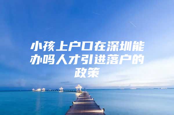 小孩上户口在深圳能办吗人才引进落户的政策