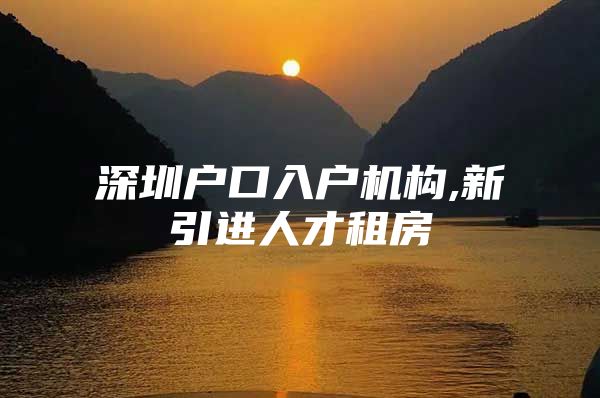 深圳户口入户机构,新引进人才租房