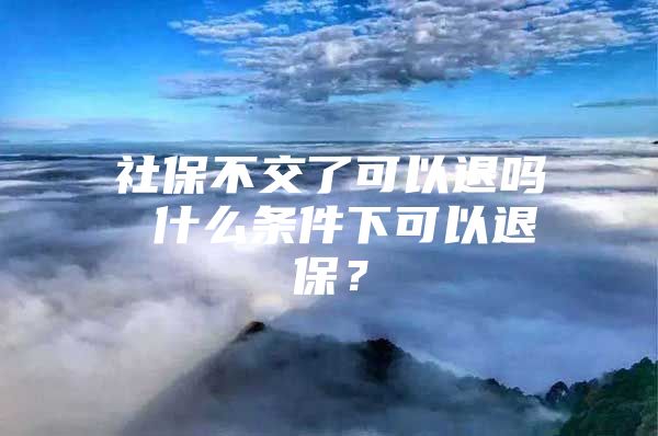 社保不交了可以退吗 什么条件下可以退保？