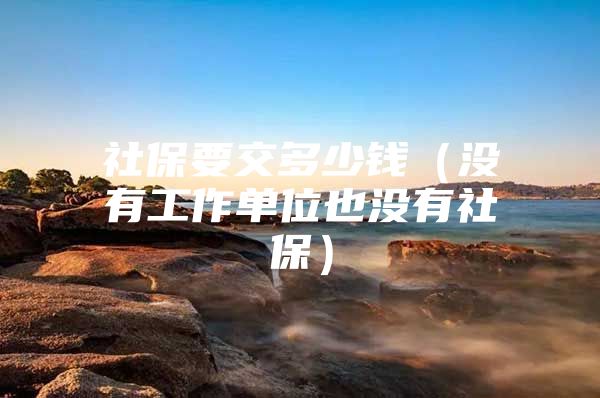 社保要交多少钱（没有工作单位也没有社保）