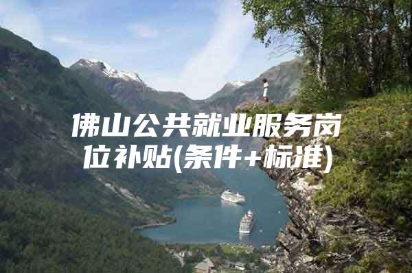 佛山公共就业服务岗位补贴(条件+标准)