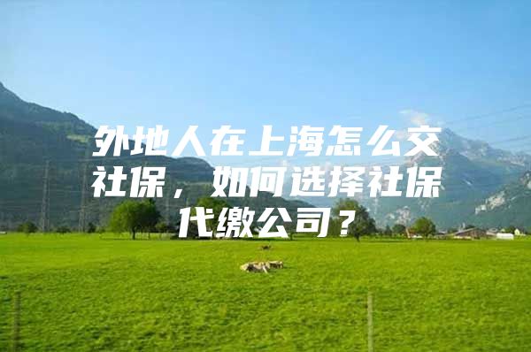 外地人在上海怎么交社保，如何选择社保代缴公司？