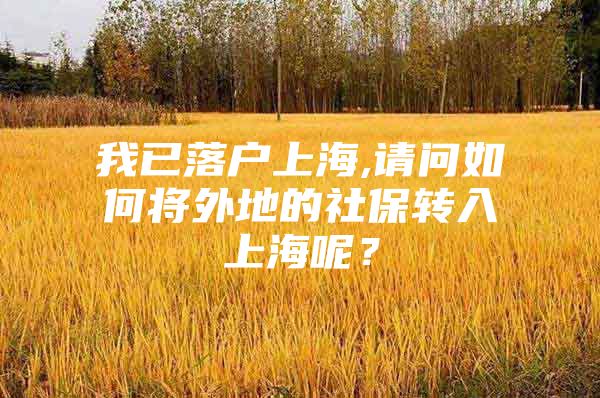 我已落户上海,请问如何将外地的社保转入上海呢？